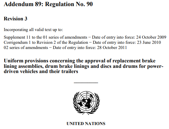 ECE-R90: che cosa è? Perché è così importante per i produttori di impianti frenanti?